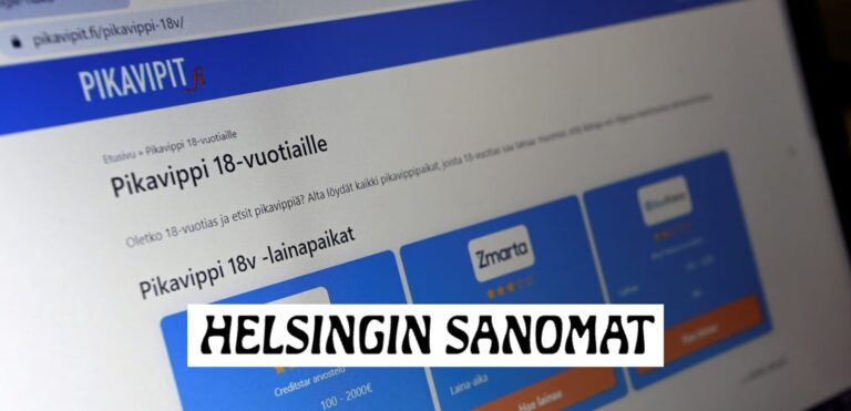 Pikavippien tarjoajia tietokoneen ruudulla vuonna 2022.